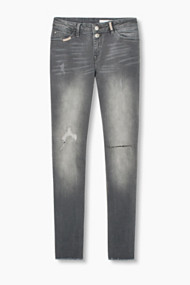 Esprit Stretchjeans met een destroyed look Grey Medium Washed for Women