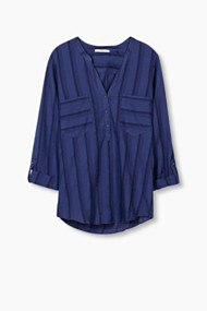Esprit Lichte blouse met structuurstrepen Navy for Women
