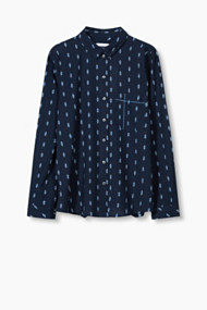 Esprit Blouse met geweven motief, katoen Navy for Women