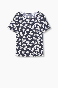 Esprit Bloezend shirt met hartprint Navy for Women