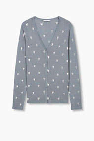 Esprit Fijngebreid vest met hartjesprint Grey Blue for Women