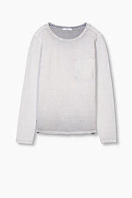 Esprit Piqué longsleeve van 100% katoen Grey for Women