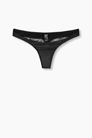 Esprit String van een fraaie materiaalmix Black for Women