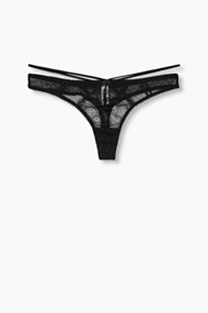 Esprit Materiaalmix hipster-string Black for Women
