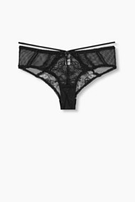Esprit Short van mesh en kant Black for Women