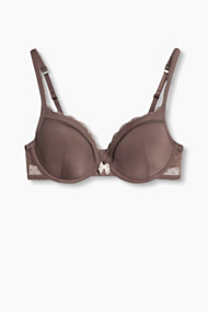 Esprit Gewatteerde beugel-bh van tule/kant Taupe for Women