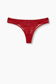 Esprit String van een fijne materiaalmix Dark Red for Women