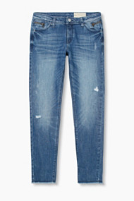 Esprit Stretchjeans met used look Blue Medium Washed for Women
