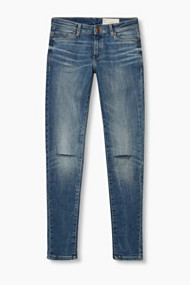 Esprit Stretchjeans met used look Blue Medium Washed for Women