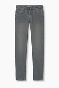 Esprit Grijze stretchjeans met een used look Gunmetal for Women