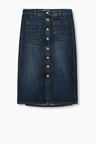 Esprit Elastische denim rok met knoopsluiting Blue Medium Washed for Women