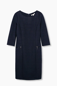 Esprit Kokerjurk van zacht sweatstof Navy for Women