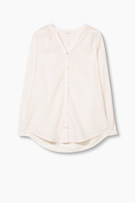 Esprit Fijne Henley blouse van 100% katoen Pastel Pink for Women