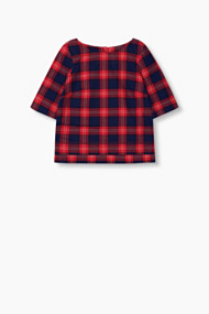 Esprit Flanellen boxy blouse, 100% katoen Red for Women