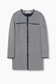 Esprit Open tweed mantel van katoenmix Dark Blue for Women