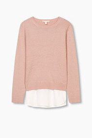 Esprit 2-in-1-trui met chique structuur, katoenmix Nude for Women