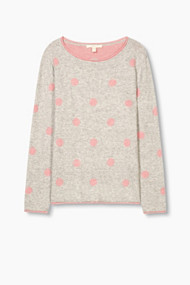Esprit Zachte trui met jacquard stippen Light Grey for Women