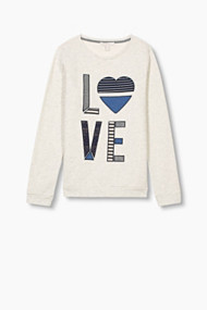 Esprit Zacht gemêleerd sweatshirt met applicaties Light Grey for Women