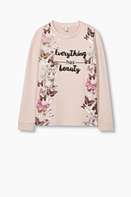 Esprit Sweatshirt met print, van een katoenmix Nude for Women
