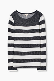 Esprit Zijdeachtig shirt met gemêleerde strepen Ink for Women