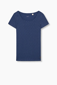 Esprit Shirt van katoen-stretch met fijne print Ink Blue for Women