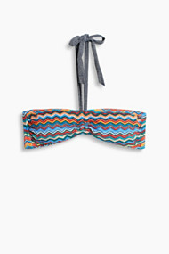 Esprit Gewatteerde bandeautop met zigzagprint Coral for Women