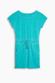 Esprit Zachte jersey jurk met burnt-out look Turquoise for Women