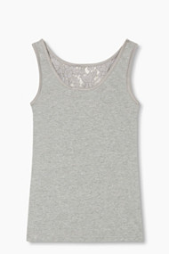 Esprit Jersey top met kanten details Medium Grey for Women