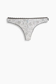 Esprit Hipster-string met print en kant Off White for Women