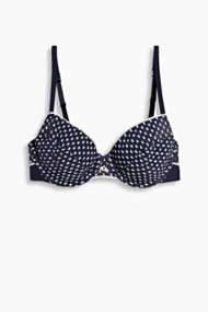 Esprit Ongewatteerde beugel-bh met minimal print Navy for Women