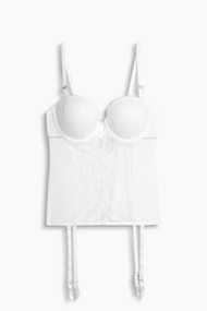 Esprit Kanten hemdje met jarretels White for Women