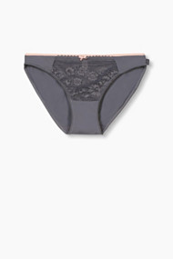 Esprit Hipster-slip van microvezel en kant Gunmetal for Women