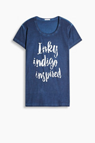 Esprit Zacht printed shirt, van katoenmix Navy for Women
