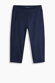 Esprit Gemêleerde stretchcapribroek, E-DRY Navy for Women