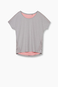 Esprit T-shirt van een materiaalmix, e DRY Medium Grey for Women