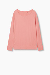 Esprit Zachte longsleeve met siernaden, e DRY Coral for Women