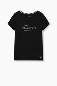 Esprit Zacht T-shirt van een katoenmix Black for Women
