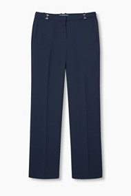 Esprit Elegante crêpe broek met sierdetails Navy for Women