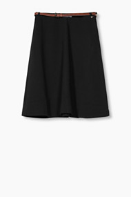 Esprit Soepele crêpe rok met riem Black for Women