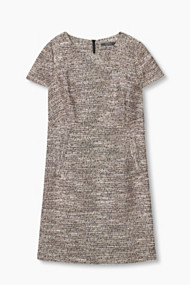 Esprit Kokerjurk met bouclélook en glans Black for Women