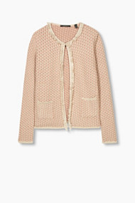 Esprit Gestructureerd vest met franjes Nude for Women
