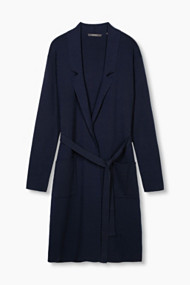 Esprit Two-tone, fijngebreid vest met revers Navy for Women