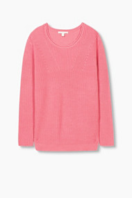 Esprit Casual geribde trui van een katoenmix Pink Fuchsia for Women