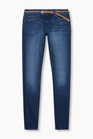 Esprit Stretchjeans met gevlochten riem Blue Dark Washed for Women