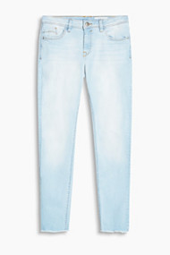 Esprit Stretchjeans met gerafelde zomen Blue Bleached for Women