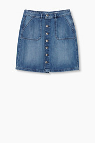 Esprit Denim rok met knopen, katoen Blue Medium Washed for Women