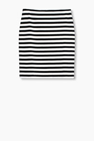 Esprit Stretchy minirok met strepen Black for Women