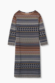 Esprit Elastische jacquard jurk Navy for Women