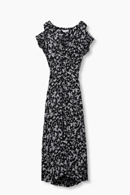 Esprit Maxi-jurk van crêpe met bloemen Black for Women