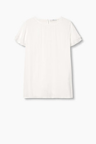 Esprit Fijne craquelé blouse met volants Off White for Women